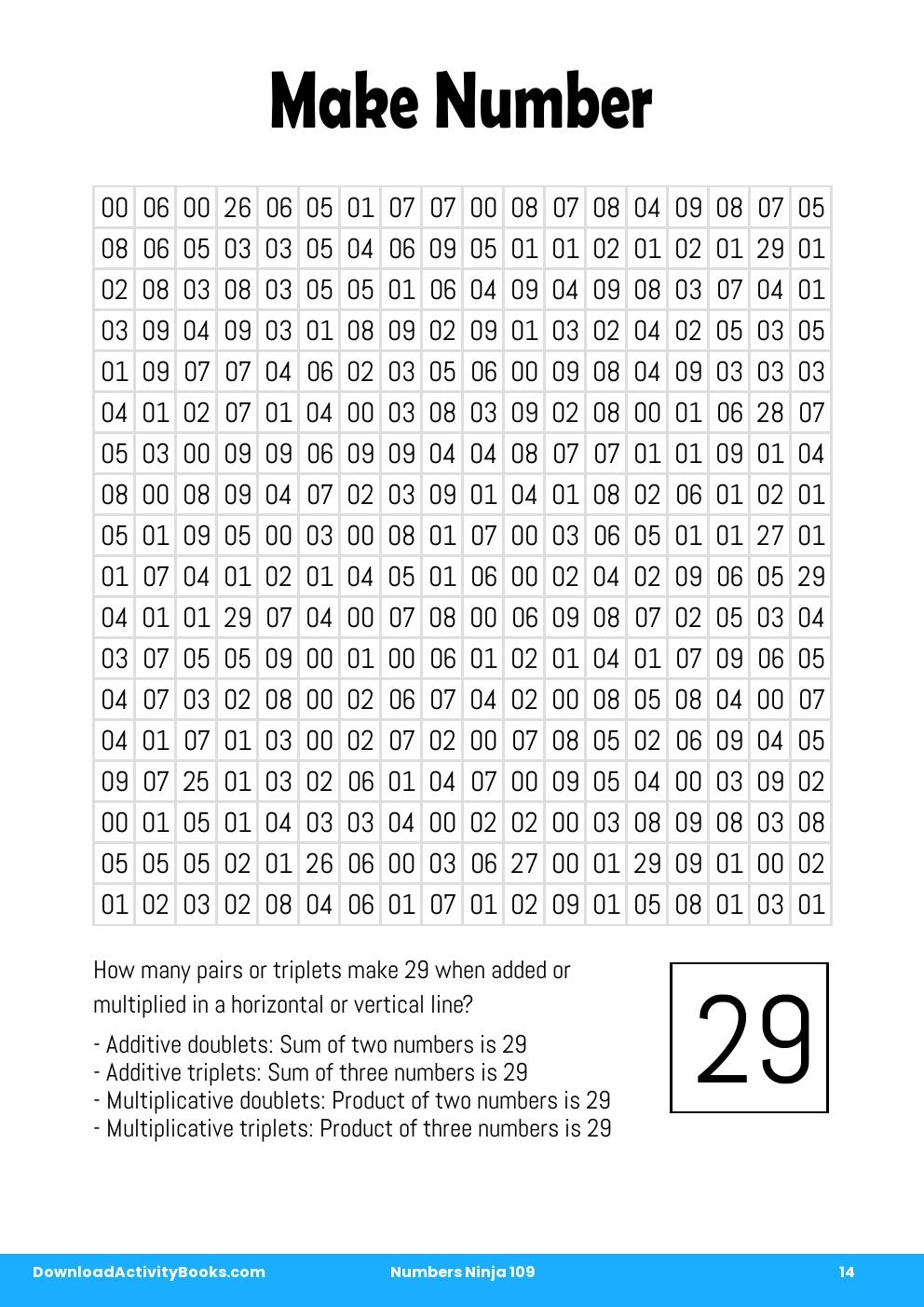 Make Number in Numbers Ninja 109