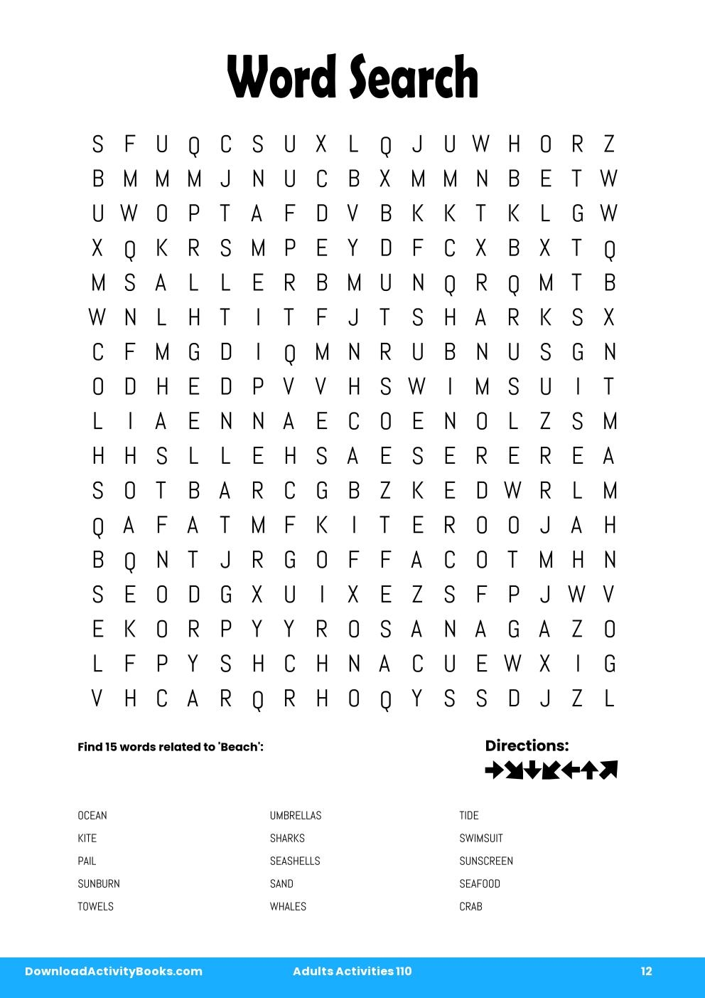 Word Search in Adults Activities 110