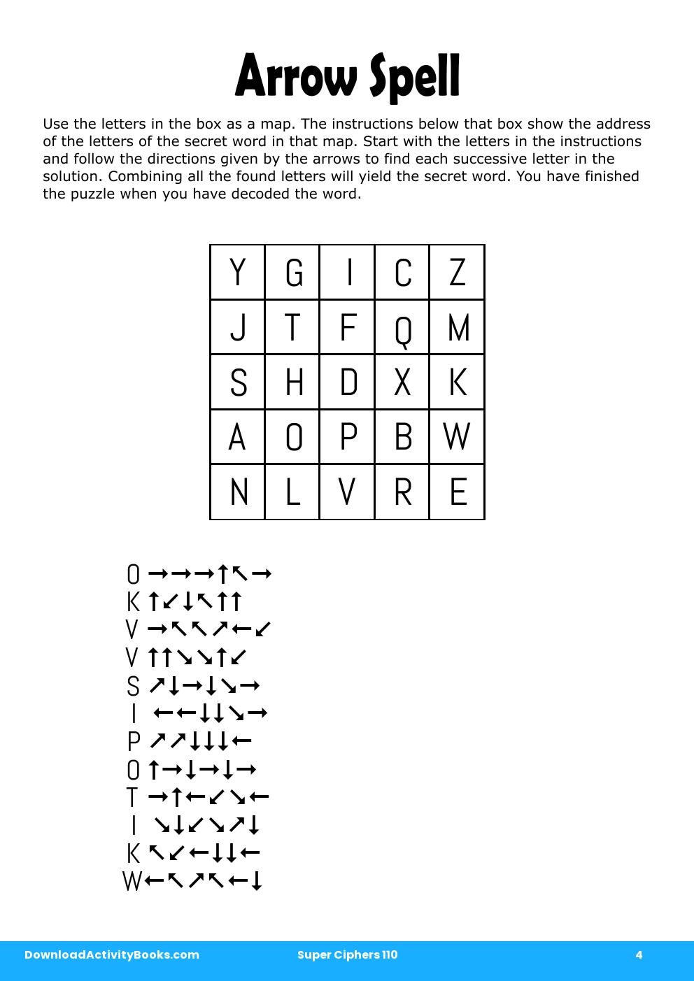 Arrow Spell in Super Ciphers 110