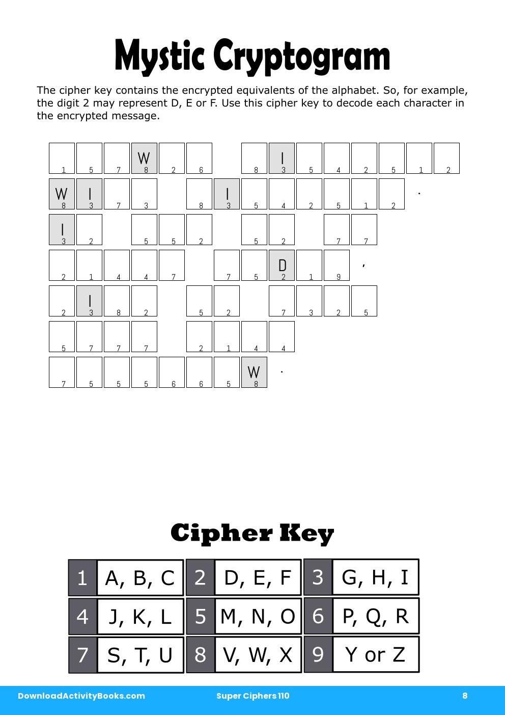 Mystic Cryptogram in Super Ciphers 110