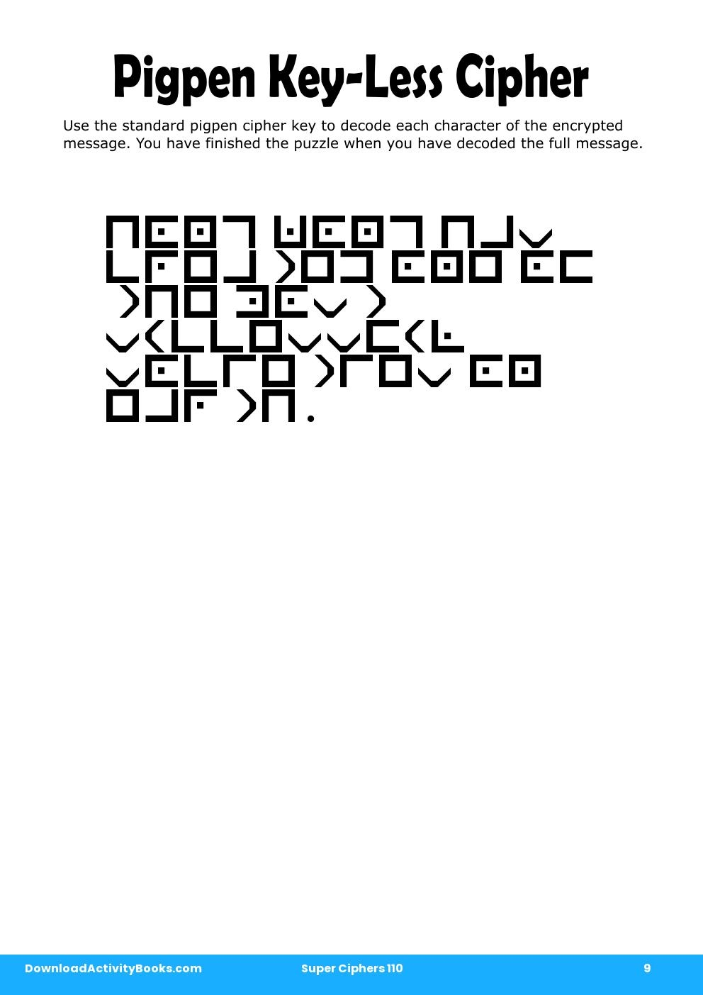 Pigpen Cipher in Super Ciphers 110