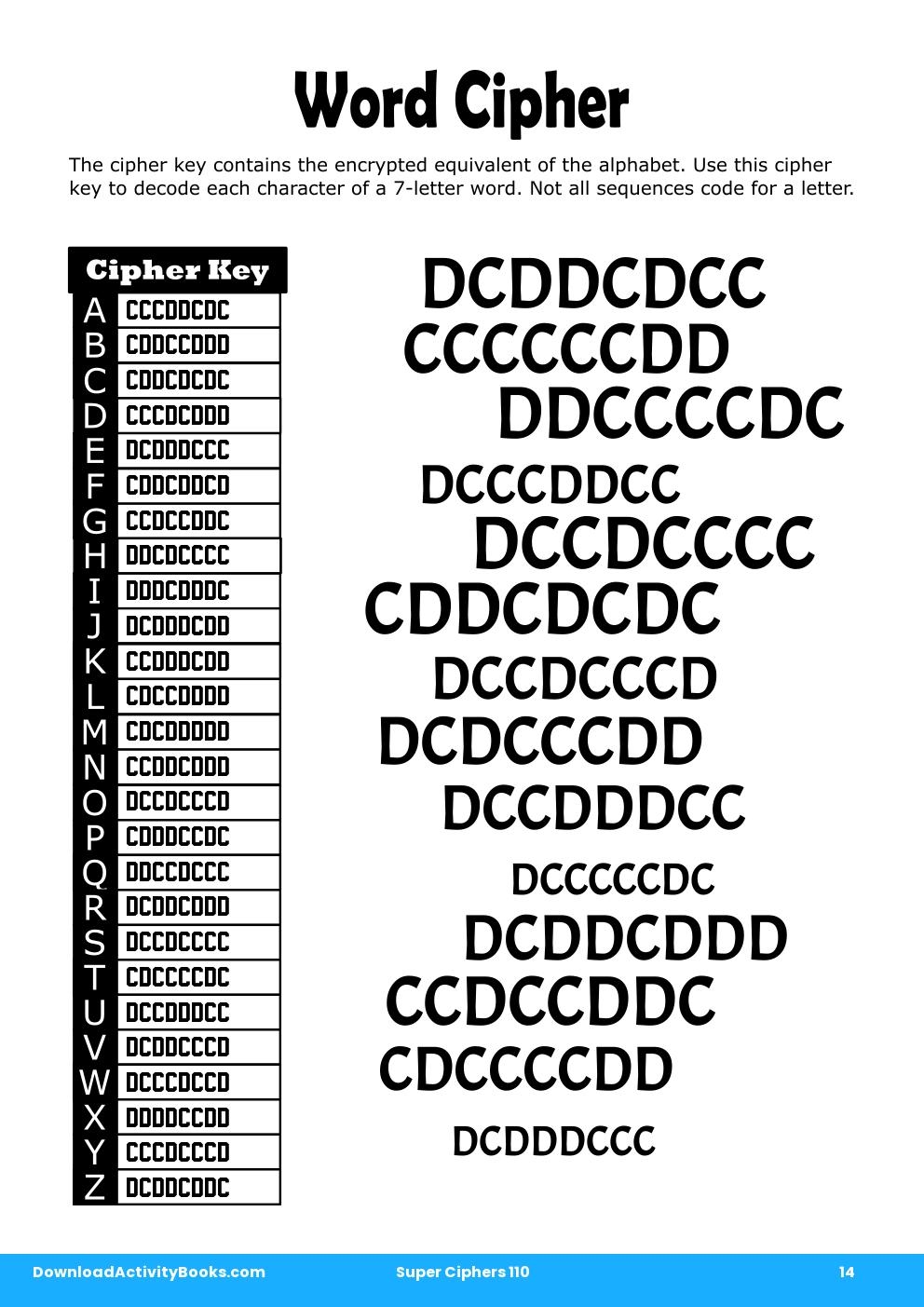 Word Cipher in Super Ciphers 110