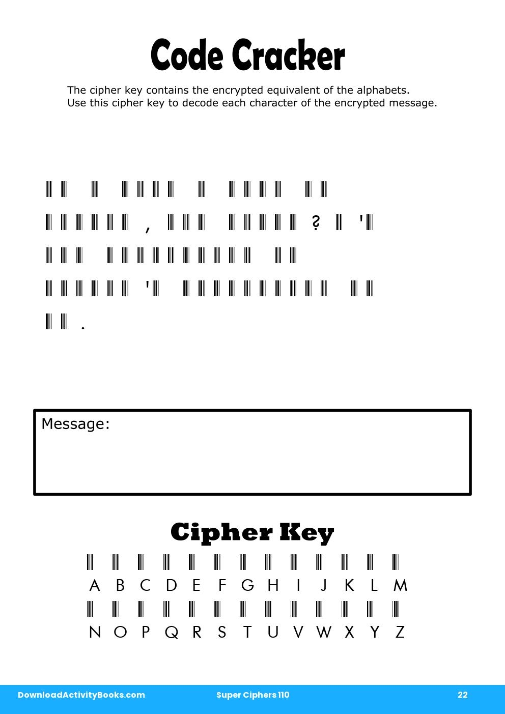Code Cracker in Super Ciphers 110