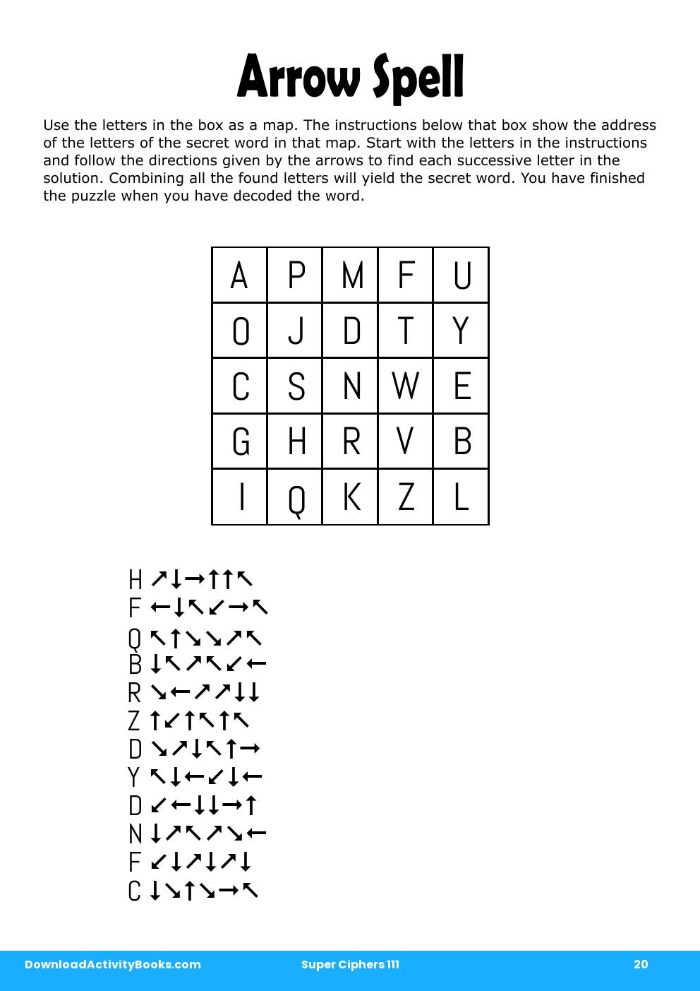 Arrow Spell in Super Ciphers 111
