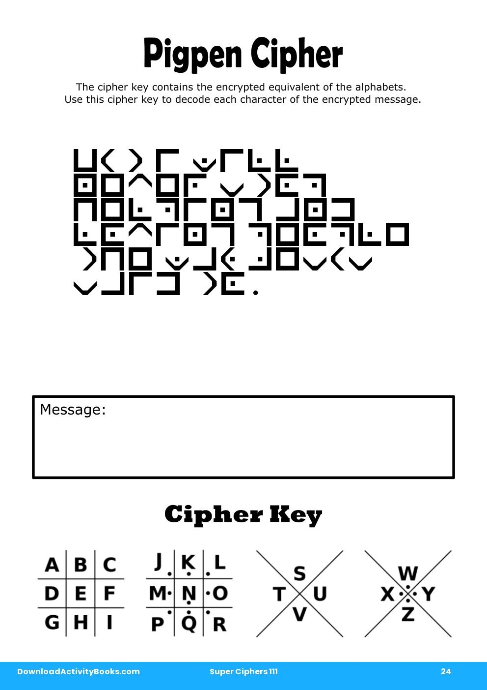 Pigpen Cipher in Super Ciphers 111