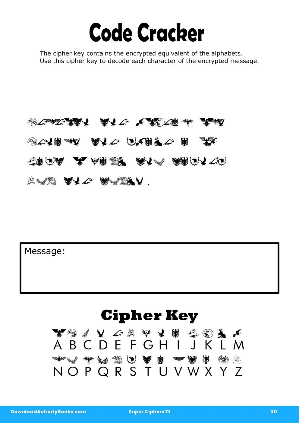 Code Cracker in Super Ciphers 111