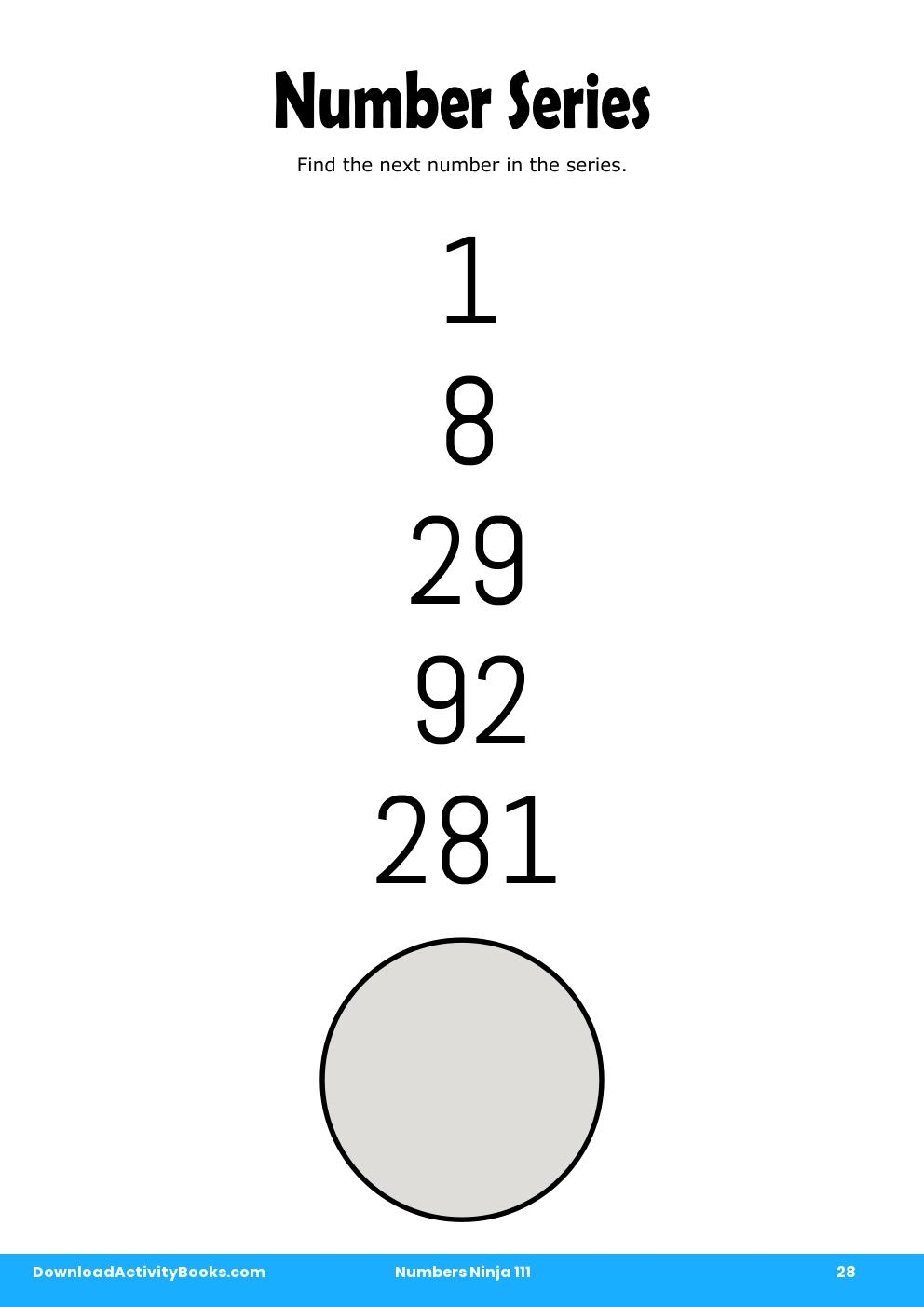 Number Series in Numbers Ninja 111