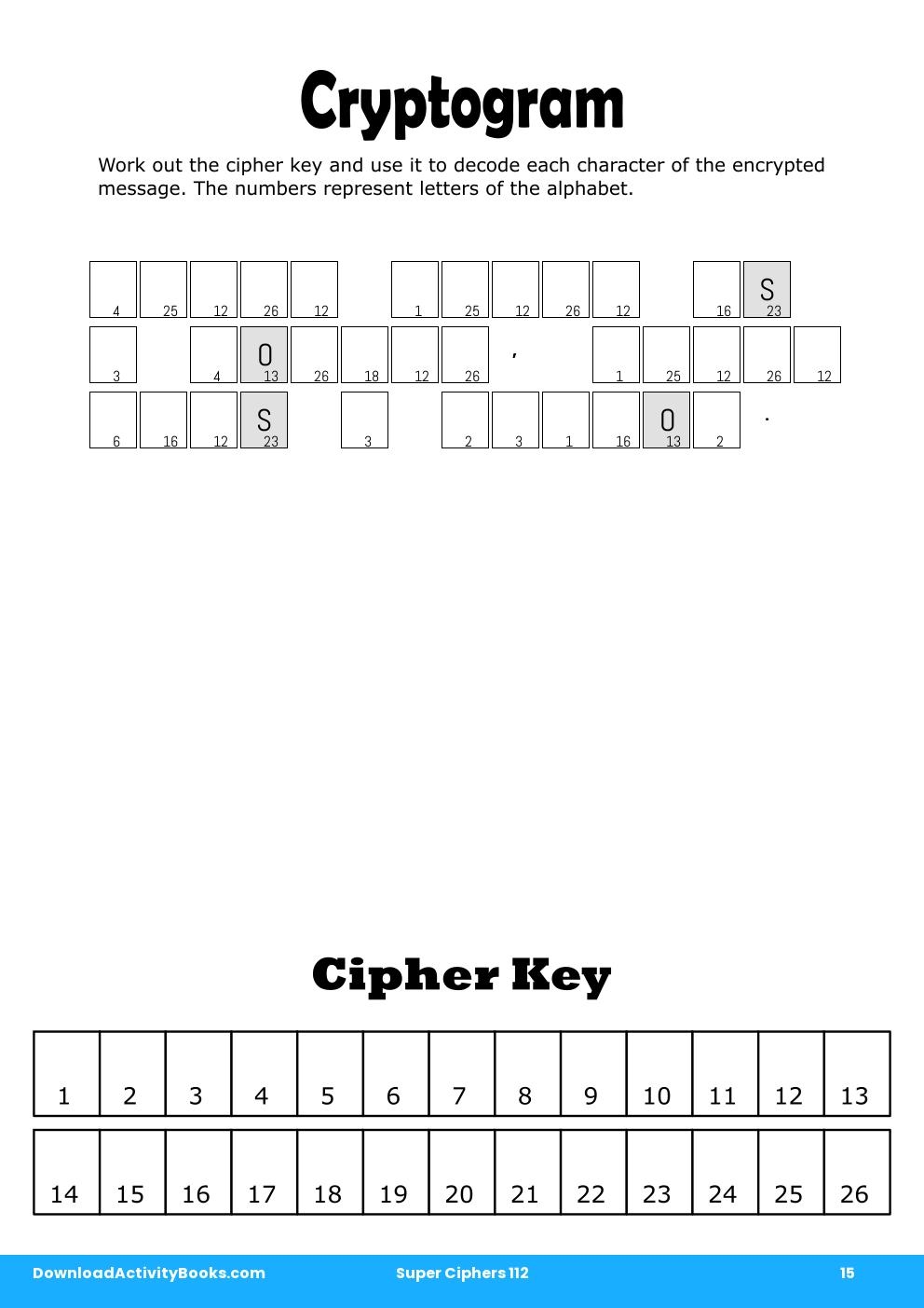 Cryptogram in Super Ciphers 112