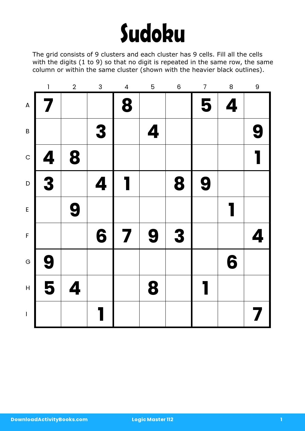 Sudoku in Logic Master 112