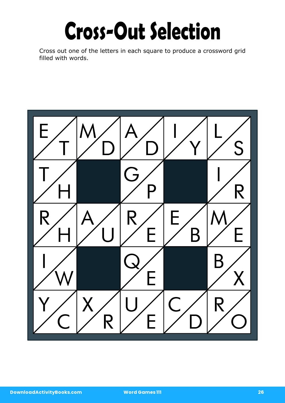 Cross-Out Selection in Word Games 111