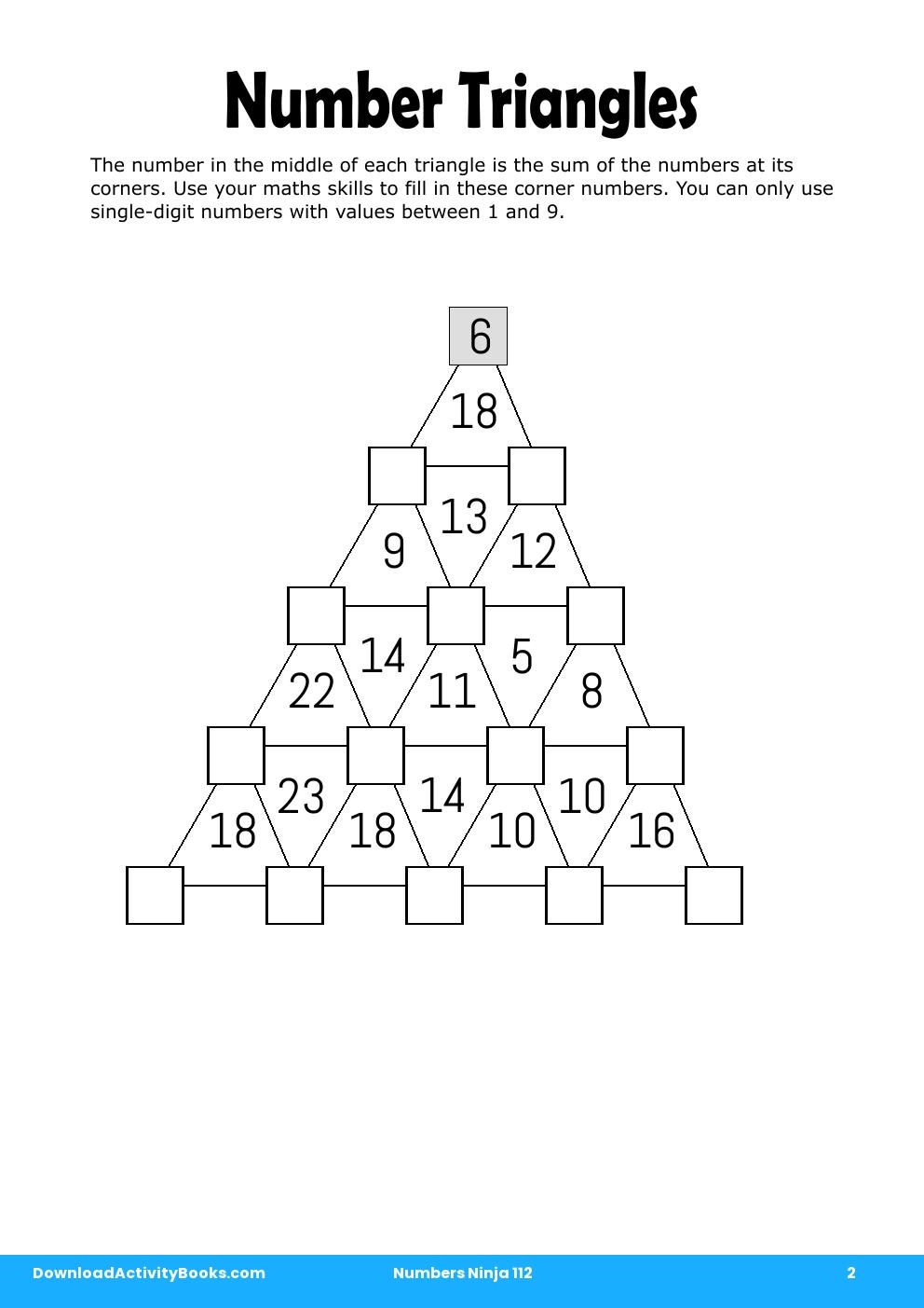 Number Triangles in Numbers Ninja 112