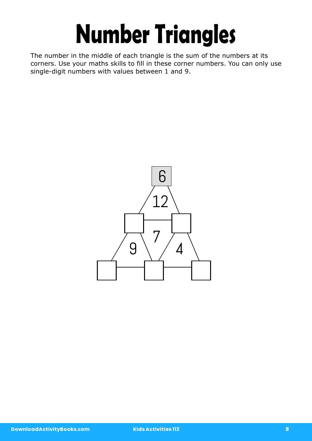 Number Triangles in Kids Activities 113