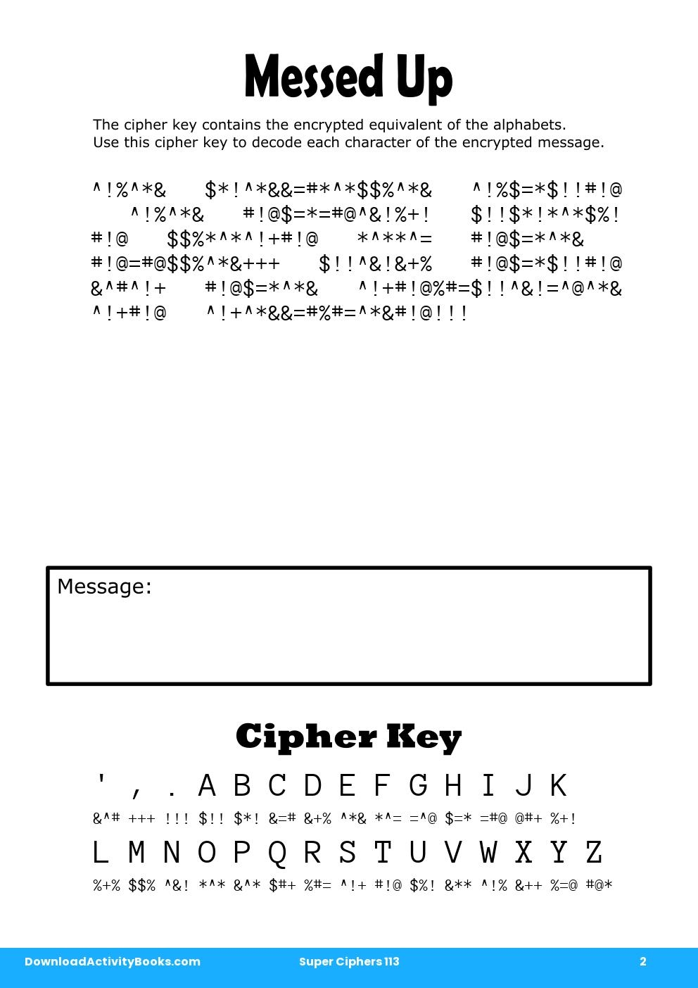 Messed Up in Super Ciphers 113