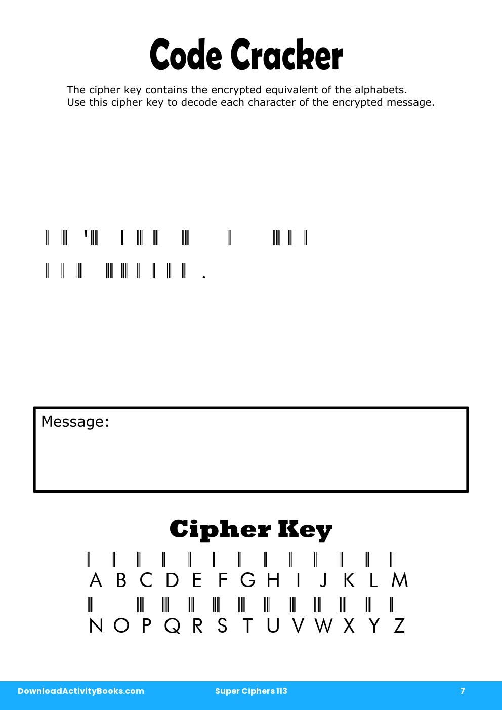 Code Cracker in Super Ciphers 113