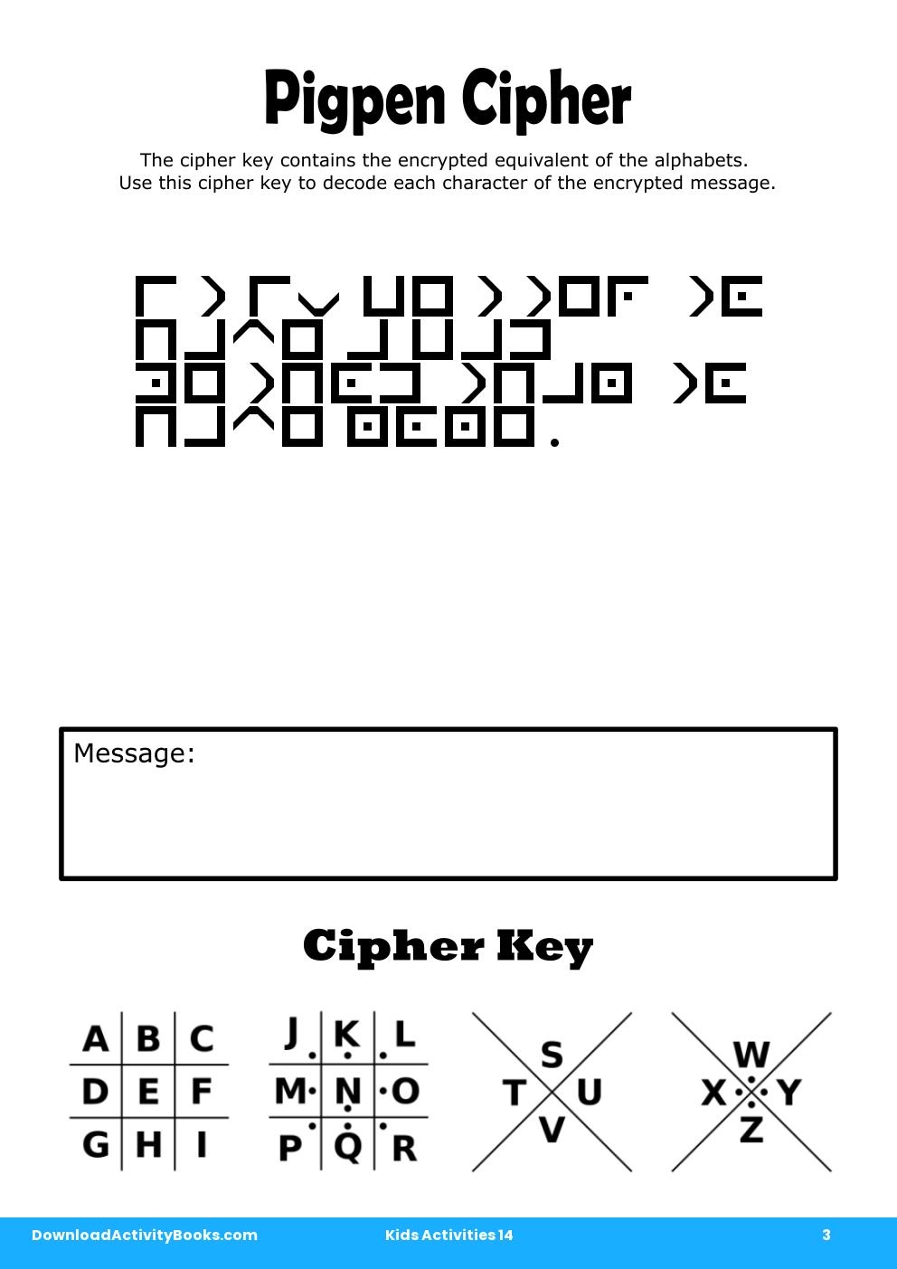 Pigpen Cipher in Kids Activities 14