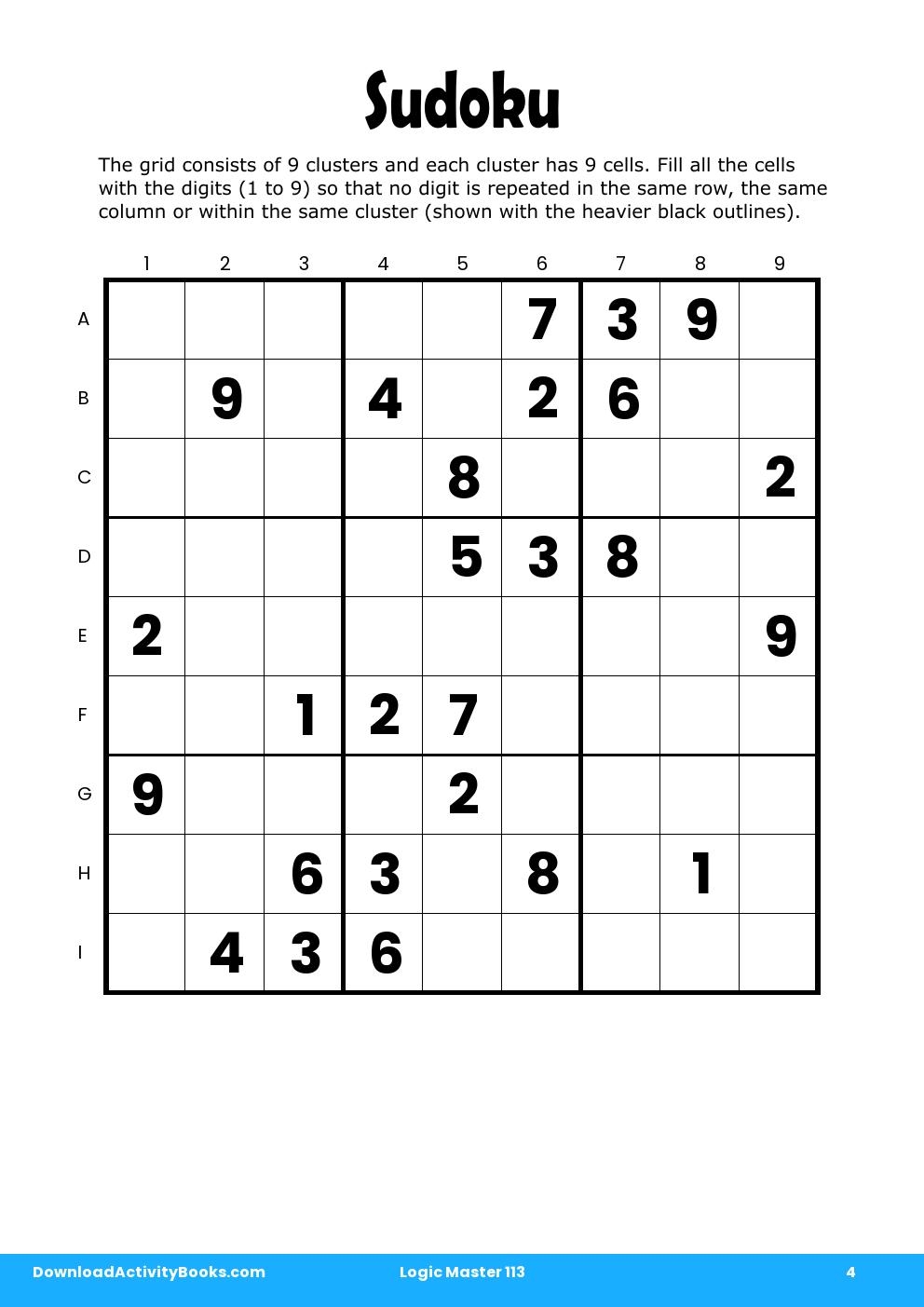 Sudoku in Logic Master 113