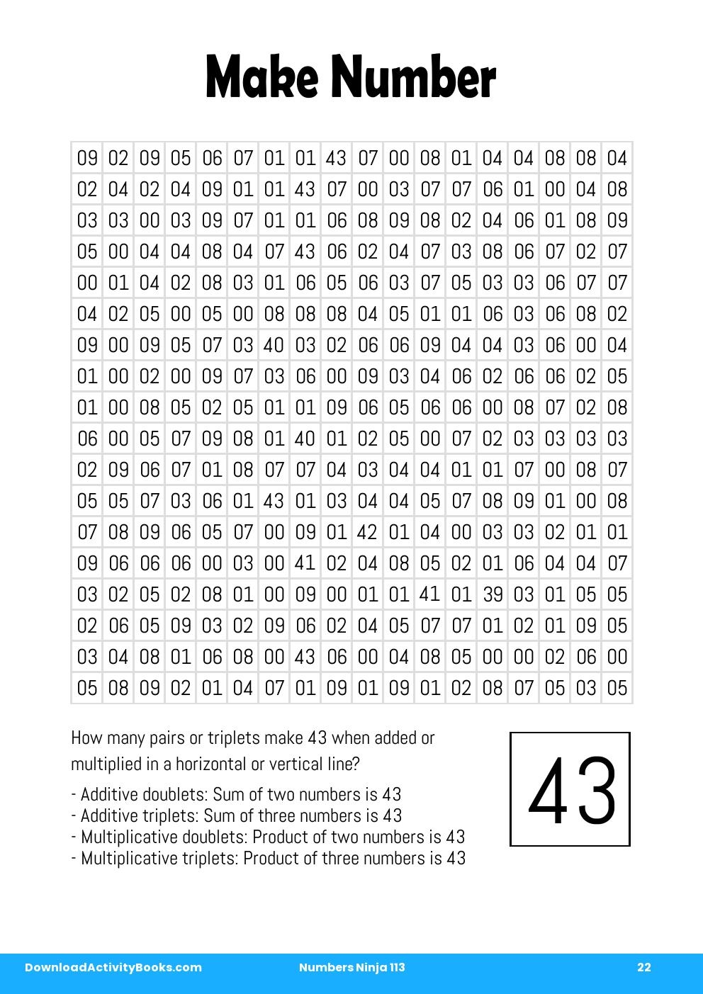 Make Number in Numbers Ninja 113