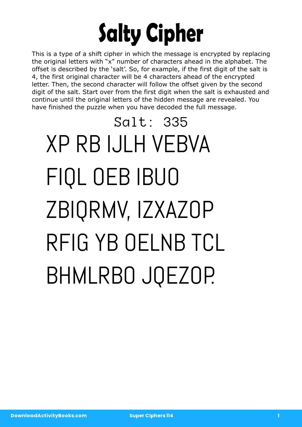 Salty Cipher in Super Ciphers 114