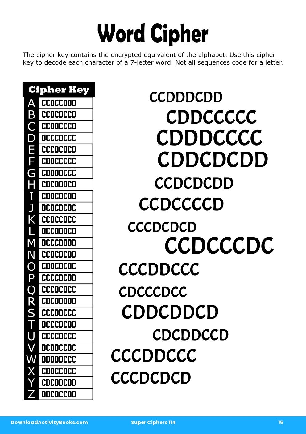 Word Cipher in Super Ciphers 114