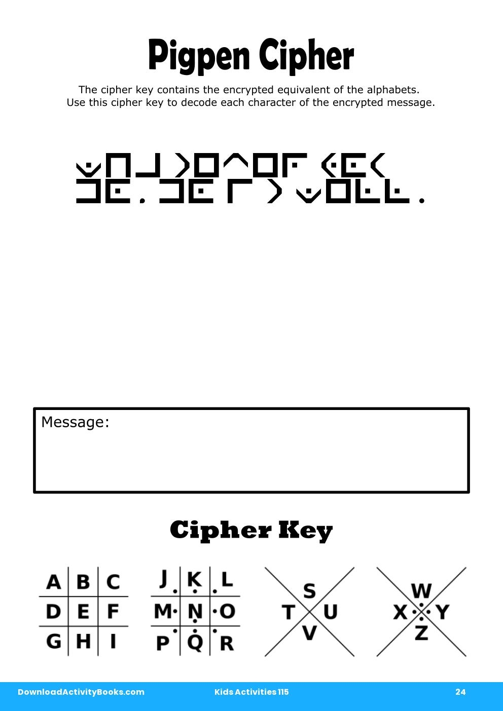 Pigpen Cipher in Kids Activities 115