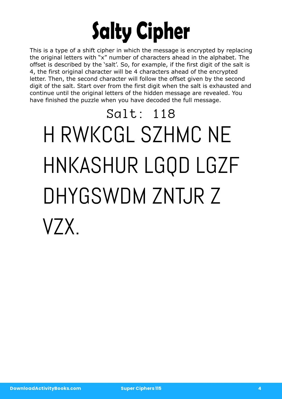 Salty Cipher in Super Ciphers 115