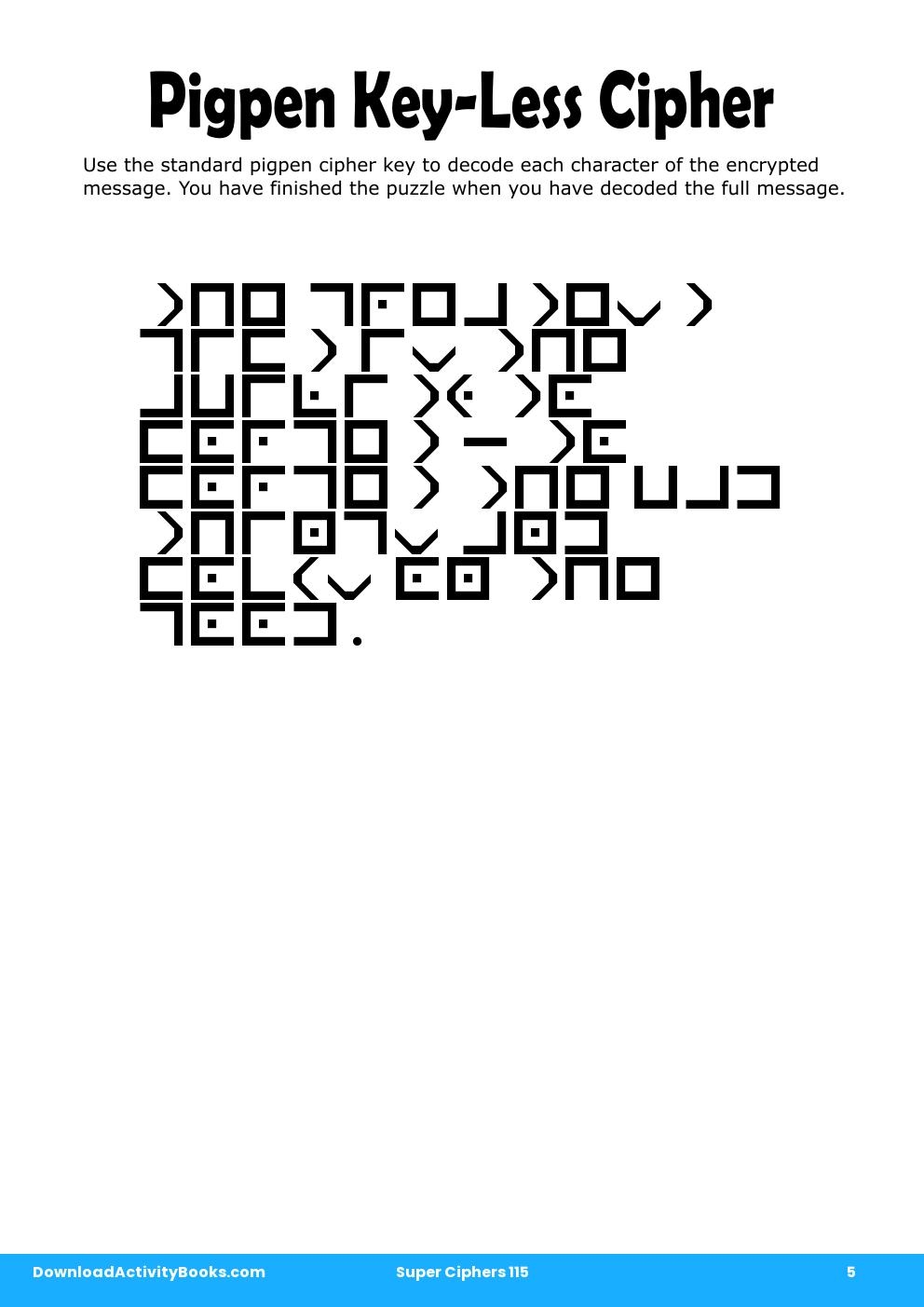 Pigpen Cipher in Super Ciphers 115