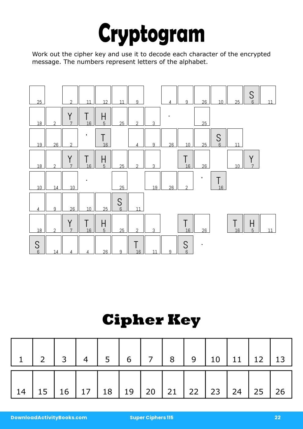 Cryptogram in Super Ciphers 115
