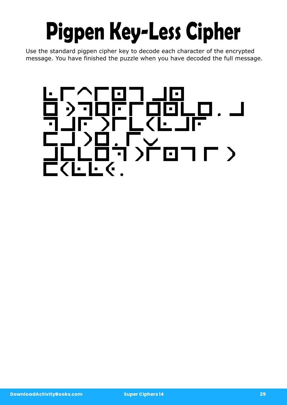 Pigpen Cipher in Super Ciphers 14