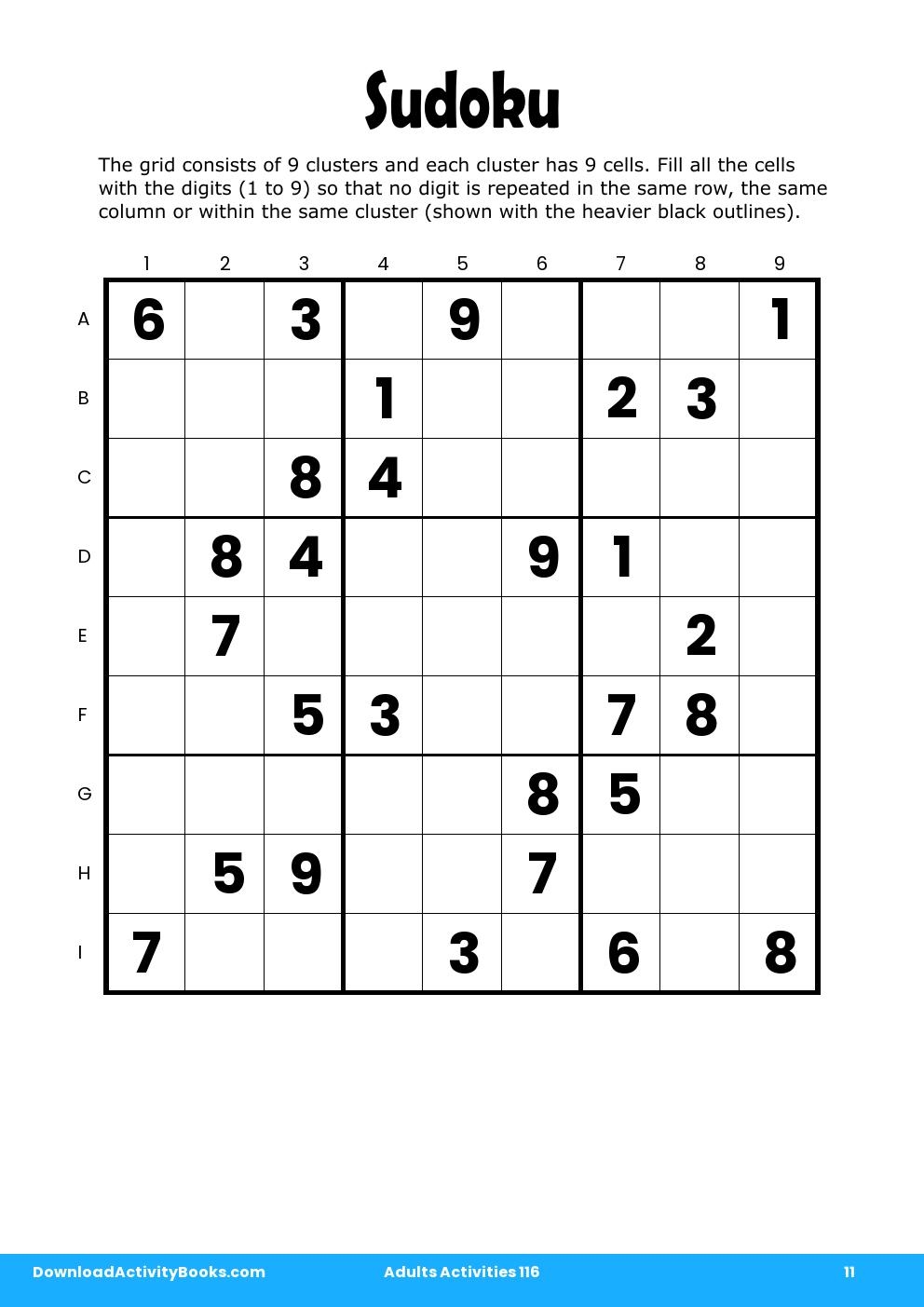 Sudoku in Adults Activities 116