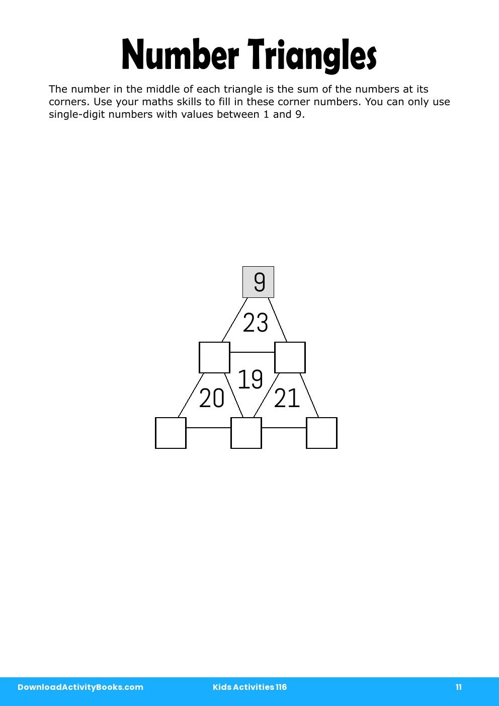 Number Triangles in Kids Activities 116