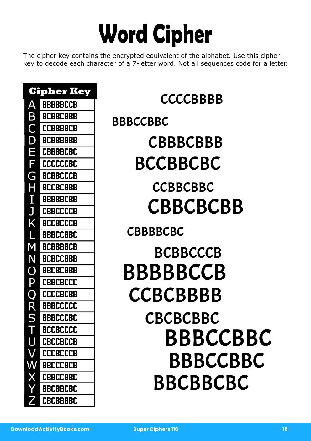 Word Cipher in Super Ciphers 116