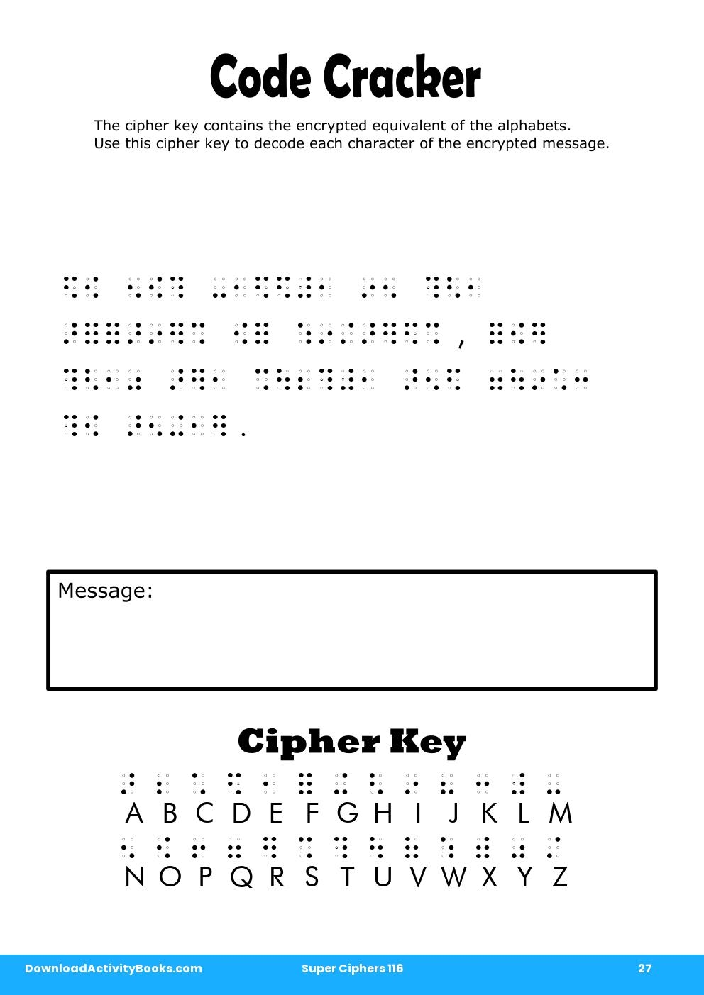 Code Cracker in Super Ciphers 116