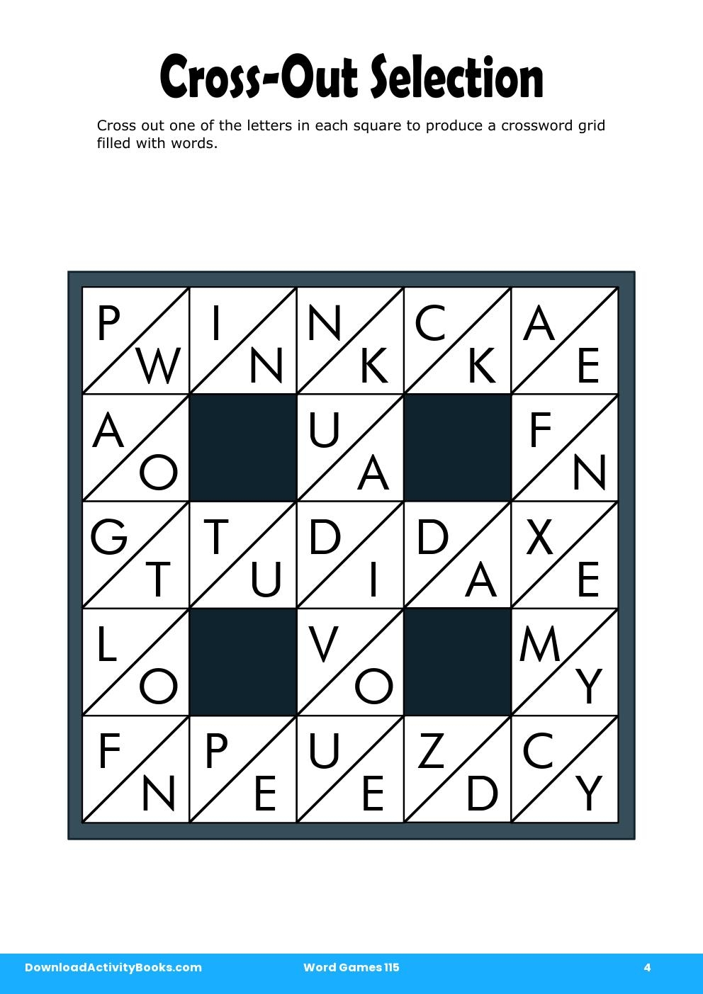 Cross-Out Selection in Word Games 115