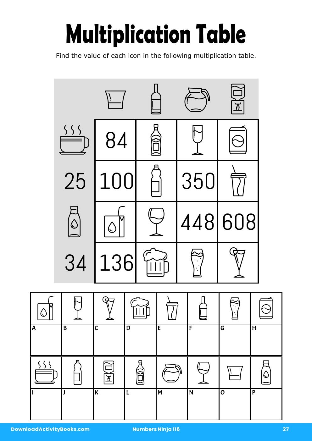 Multiplication Table in Numbers Ninja 116