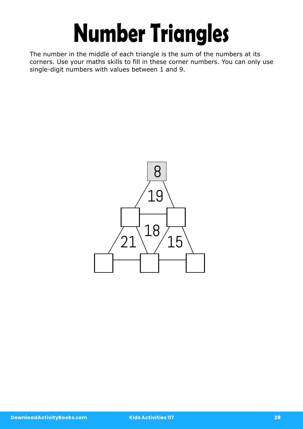 Number Triangles in Kids Activities 117