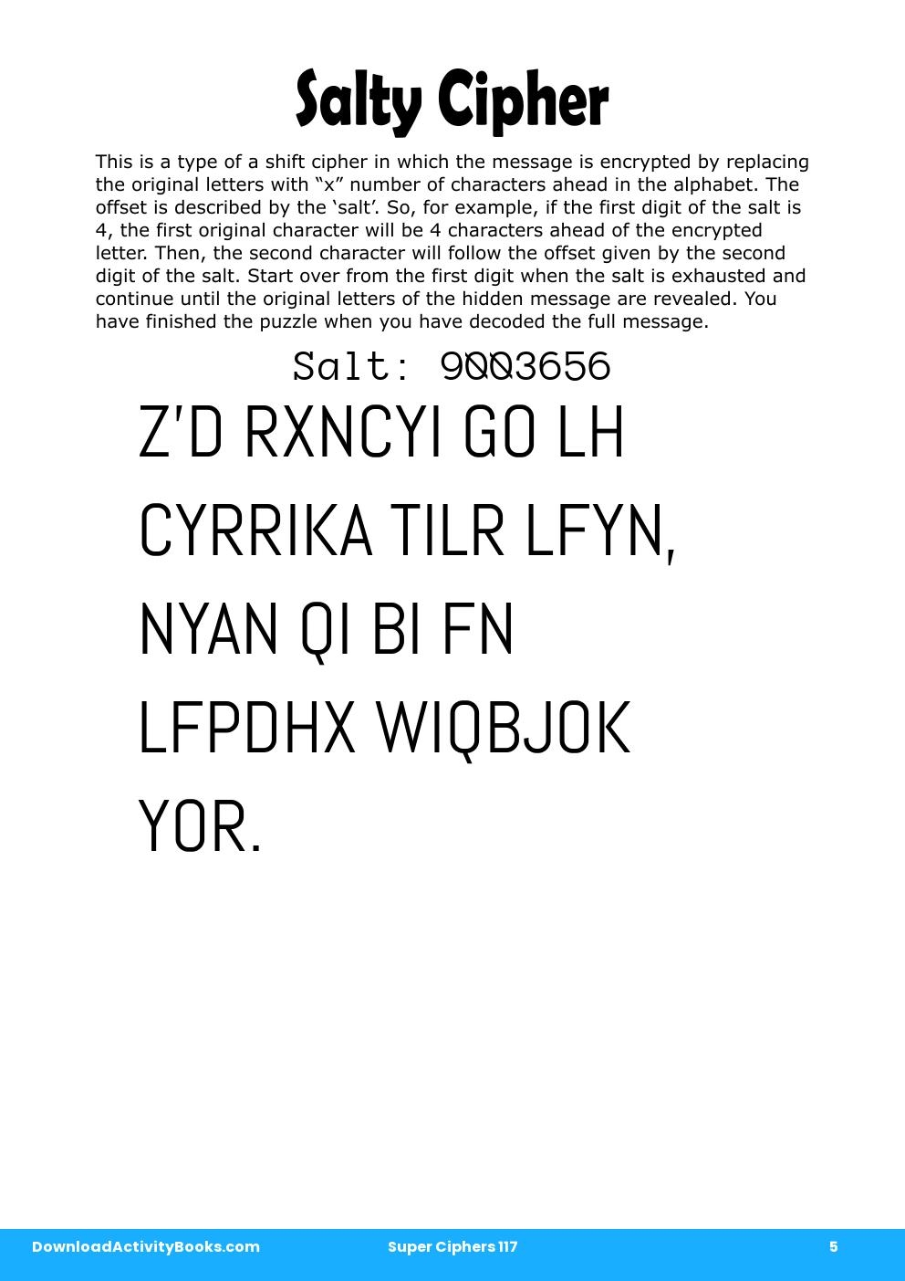 Salty Cipher in Super Ciphers 117