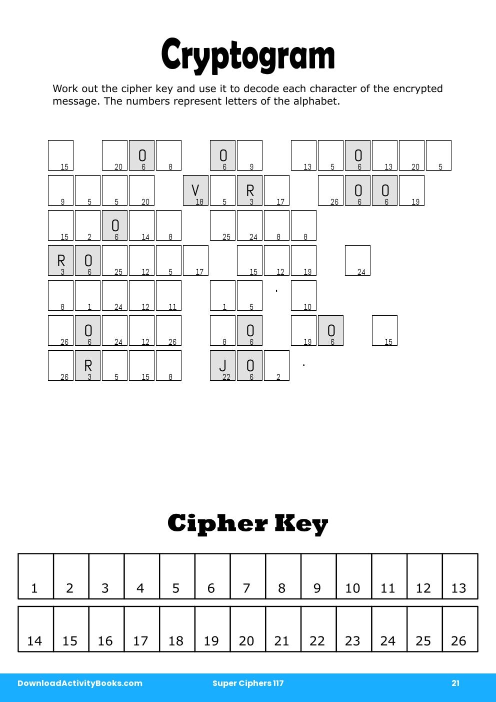 Cryptogram in Super Ciphers 117