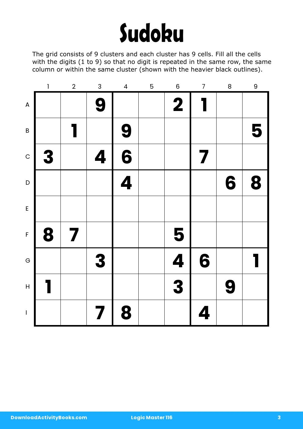 Sudoku in Logic Master 116