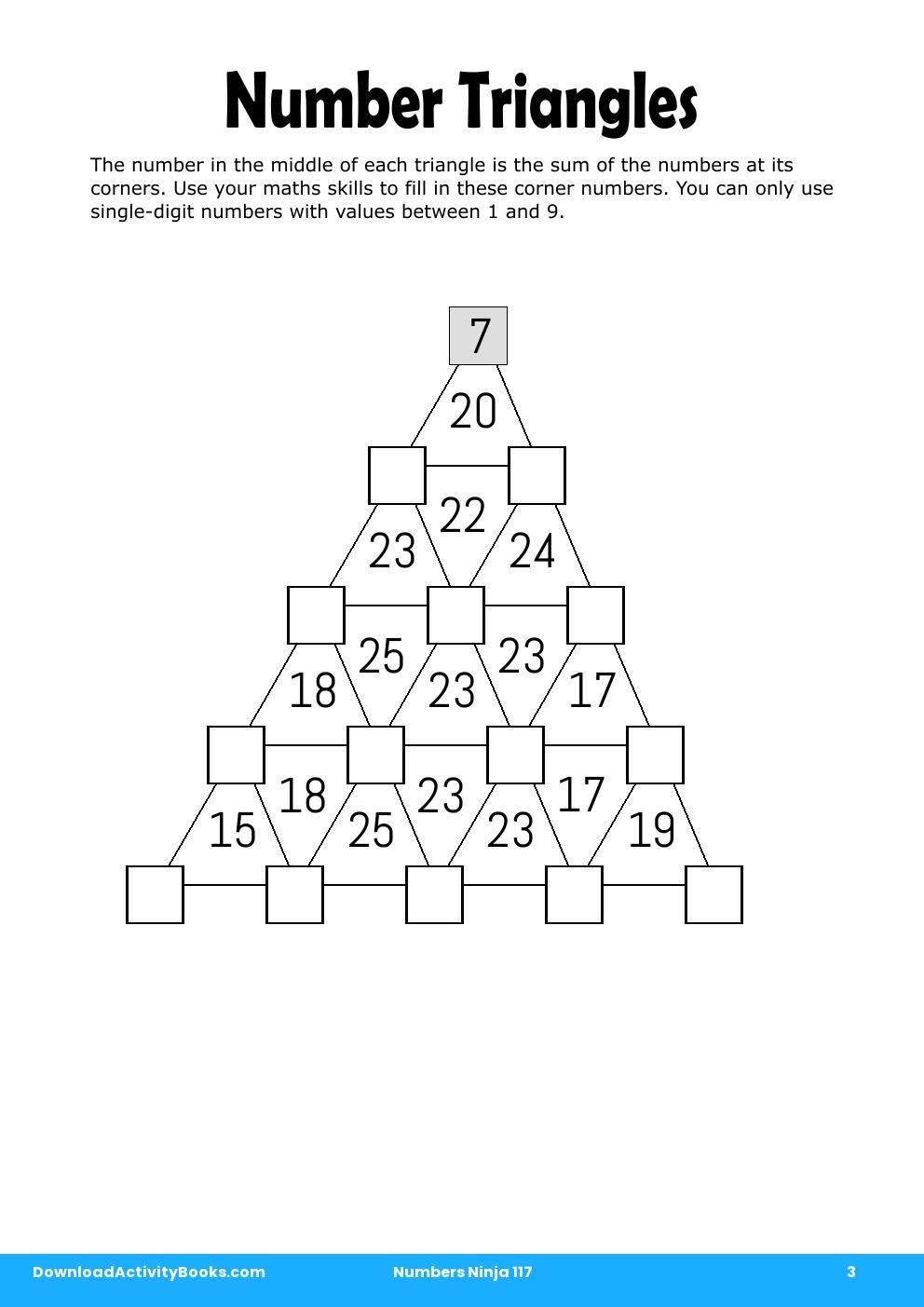 Number Triangles in Numbers Ninja 117