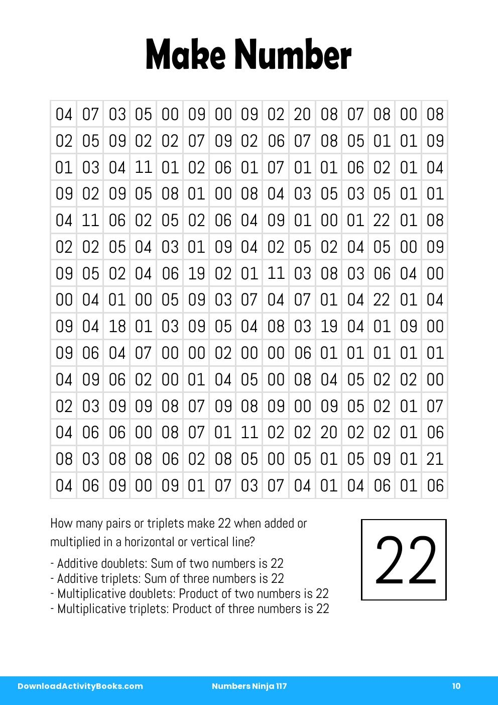 Make Number in Numbers Ninja 117