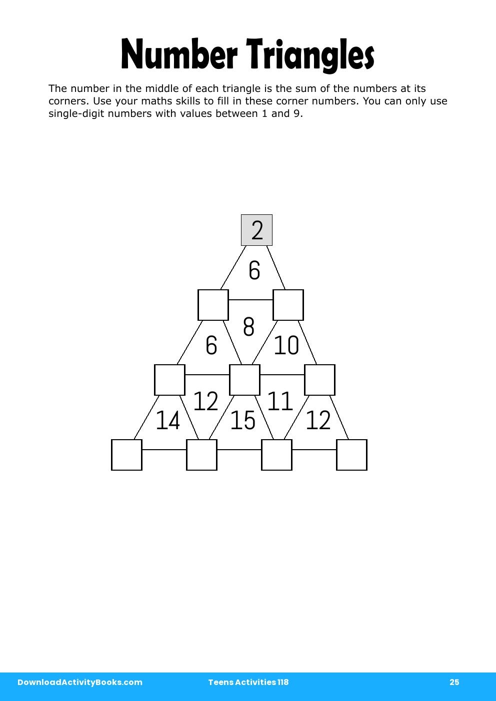 Number Triangles in Teens Activities 118