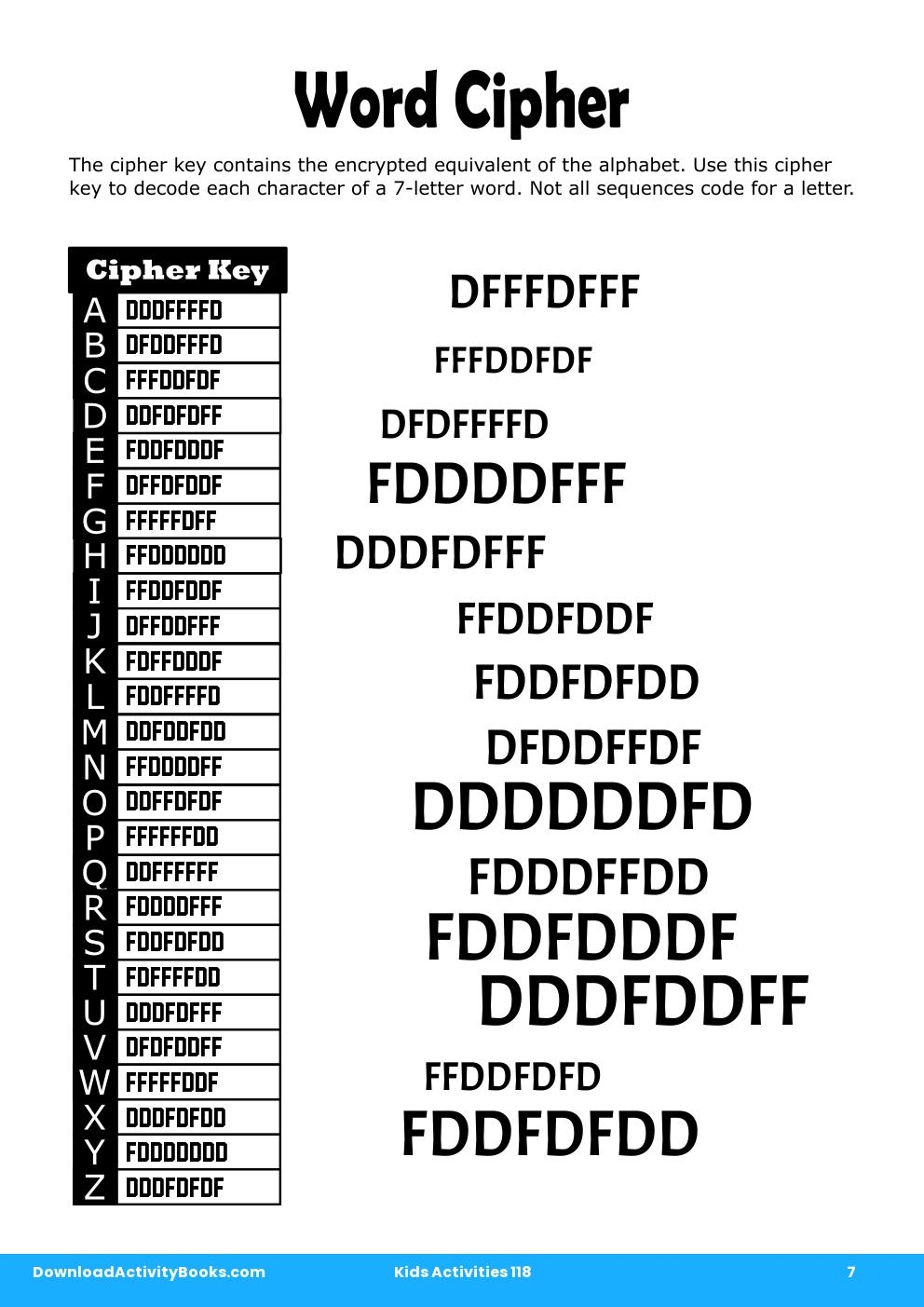 Word Cipher in Kids Activities 118