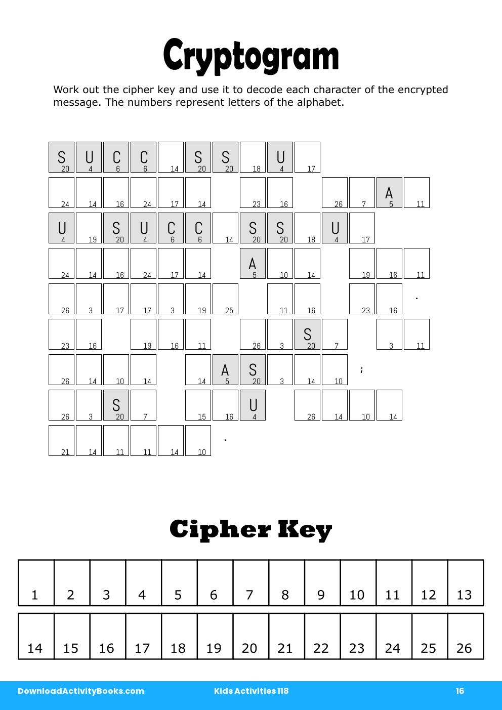 Cryptogram in Kids Activities 118