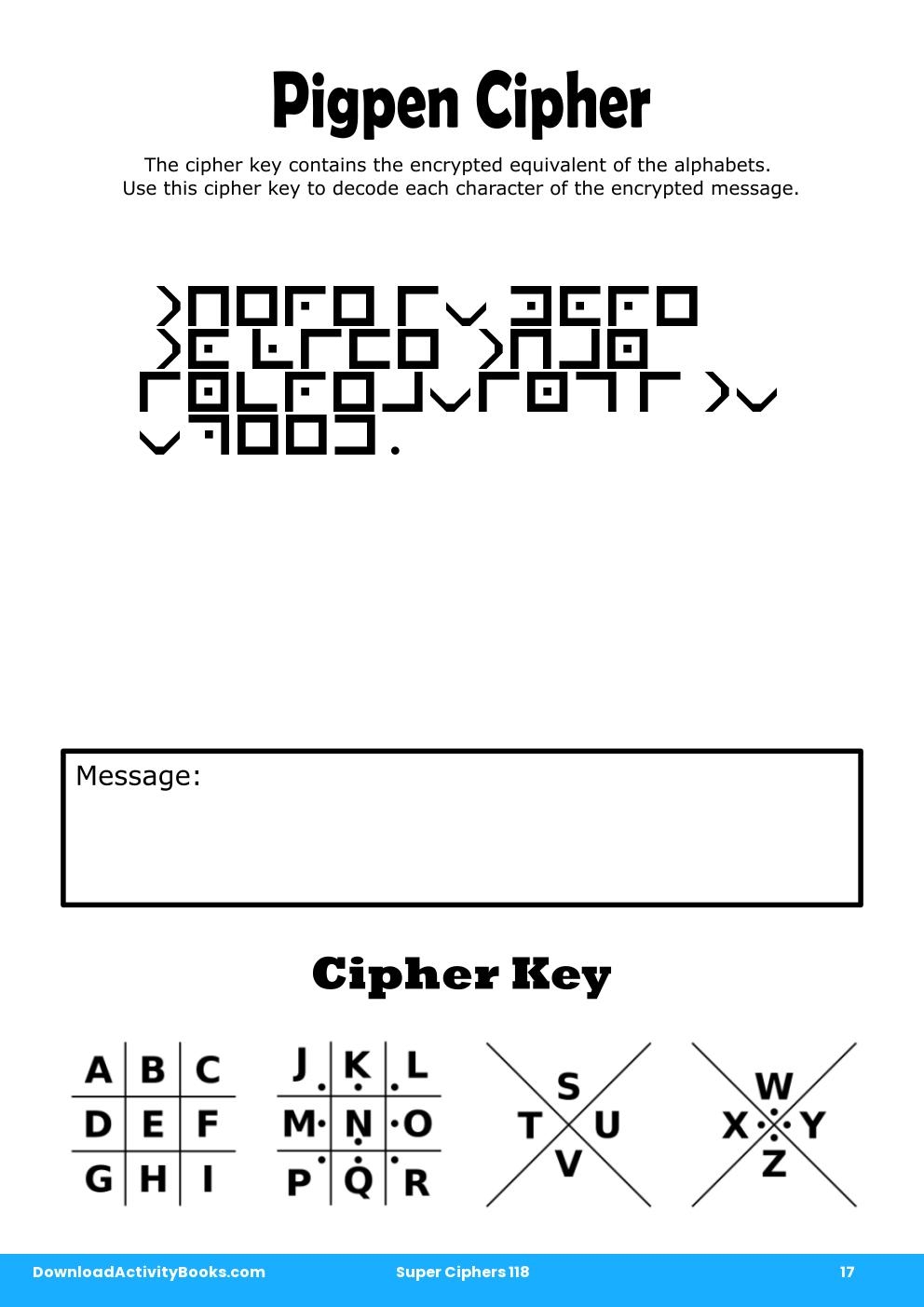 Pigpen Cipher in Super Ciphers 118