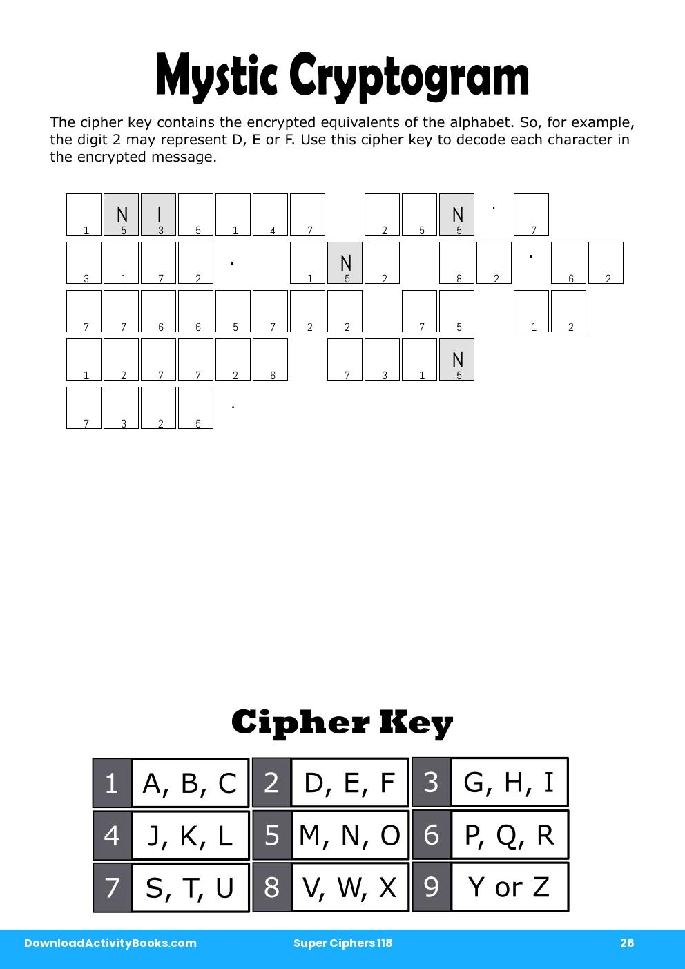 Mystic Cryptogram in Super Ciphers 118