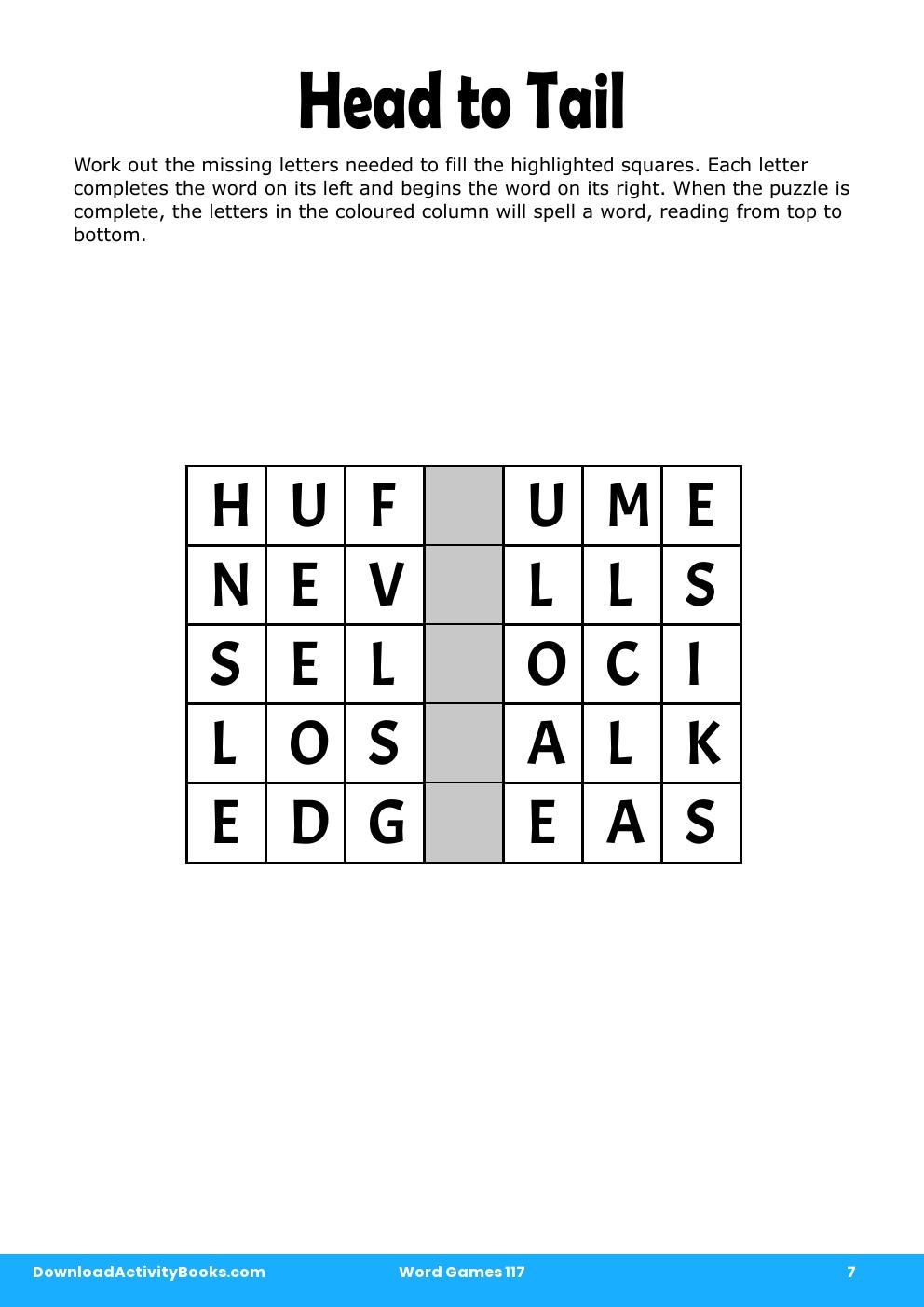 Head to Tail in Word Games 117