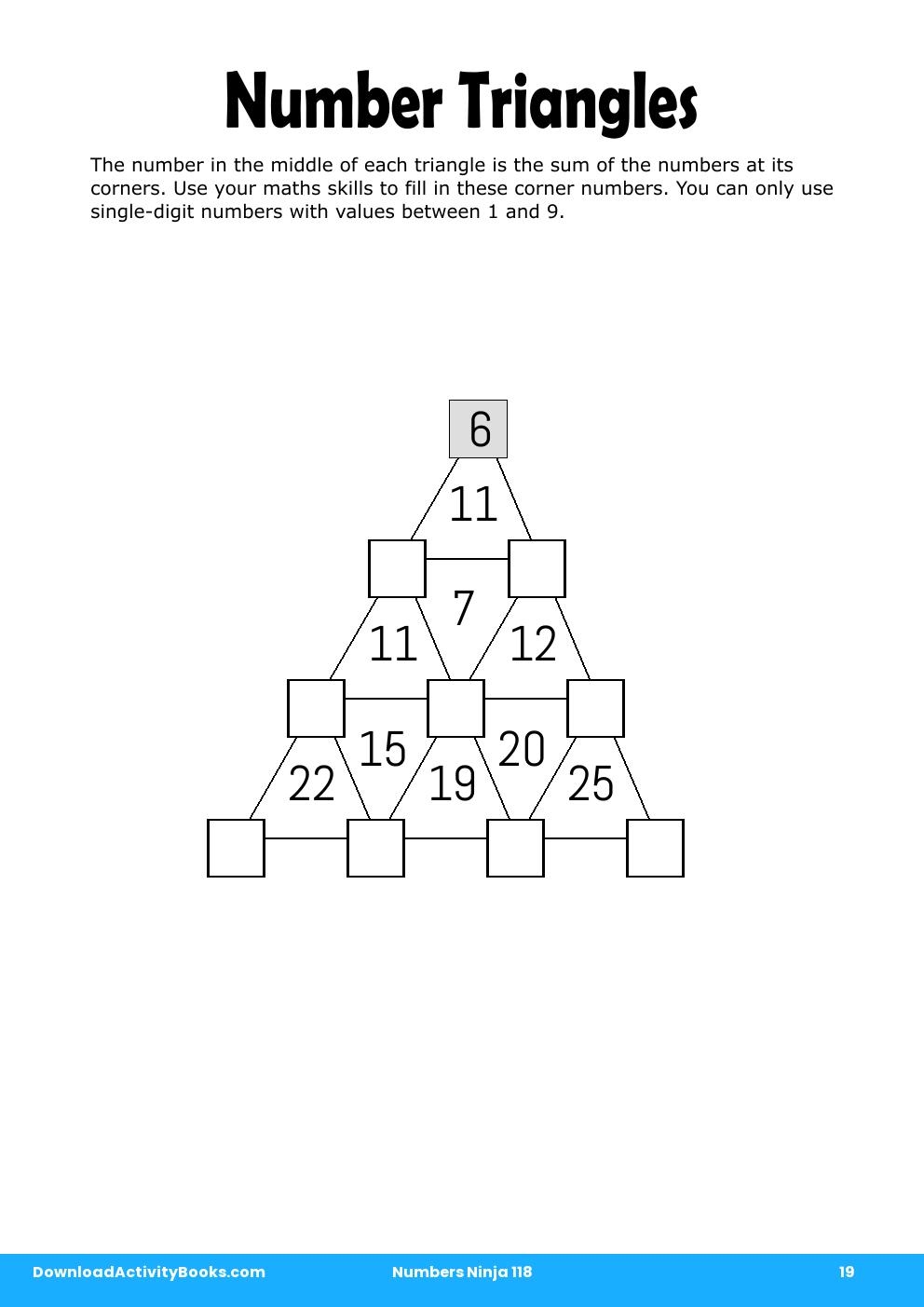 Number Triangles in Numbers Ninja 118