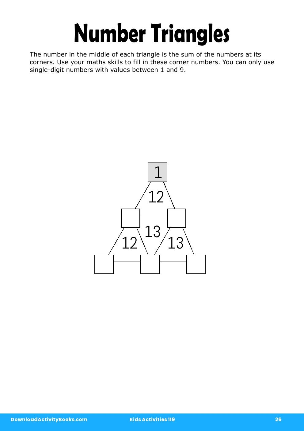 Number Triangles in Kids Activities 119