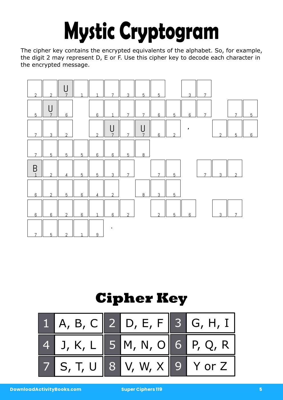 Mystic Cryptogram in Super Ciphers 119
