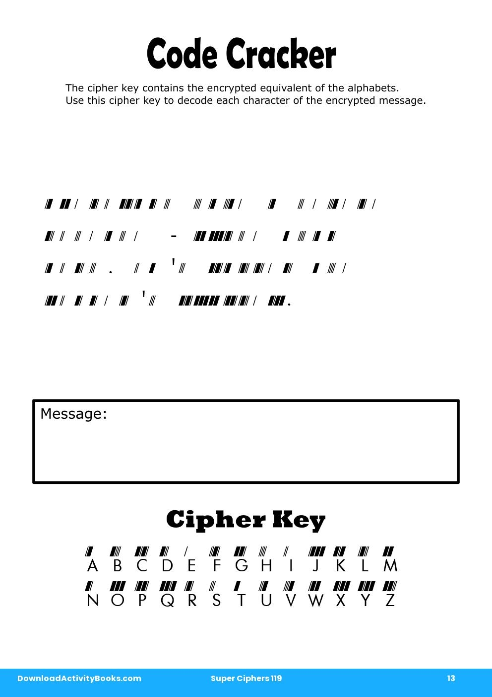 Code Cracker in Super Ciphers 119